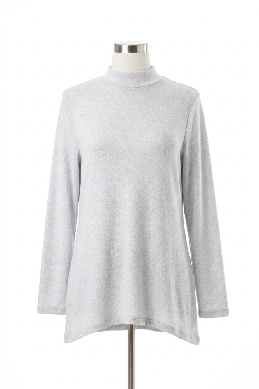 NEW FRENCH KYSS supersoft mock neck pullover in frost